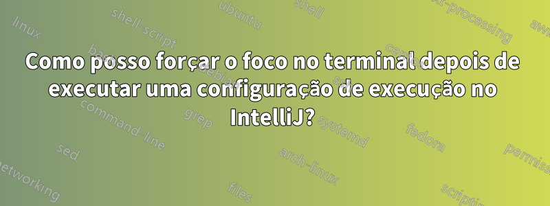 Como posso forçar o foco no terminal depois de executar uma configuração de execução no IntelliJ?