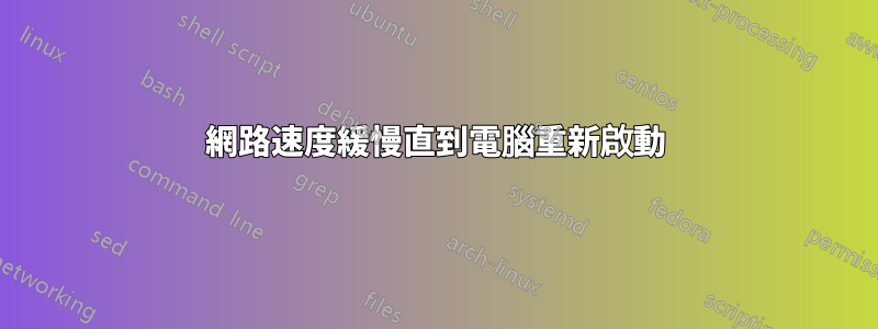 網路速度緩慢直到電腦重新啟動
