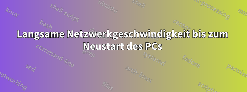Langsame Netzwerkgeschwindigkeit bis zum Neustart des PCs
