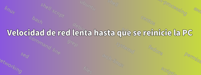 Velocidad de red lenta hasta que se reinicie la PC