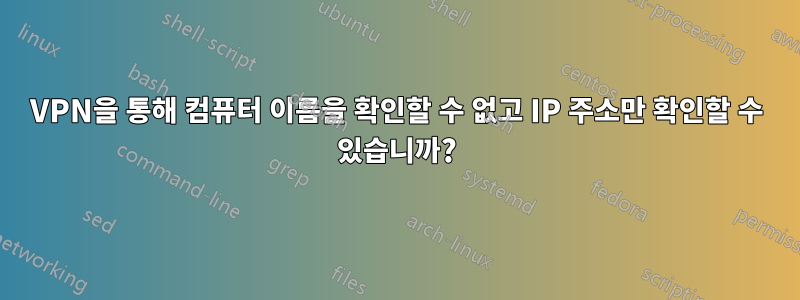 VPN을 통해 컴퓨터 이름을 확인할 수 없고 IP 주소만 확인할 수 있습니까?