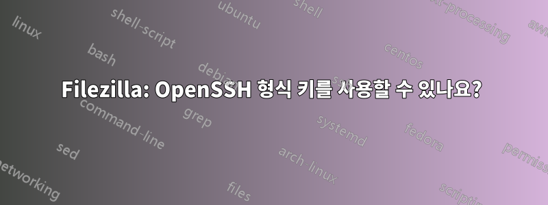 Filezilla: OpenSSH 형식 키를 사용할 수 있나요?
