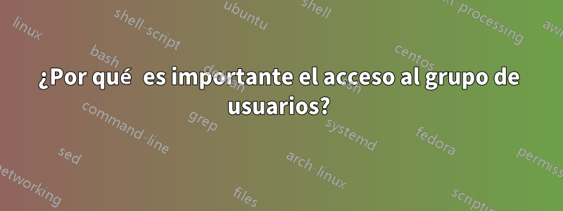 ¿Por qué es importante el acceso al grupo de usuarios?