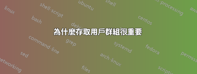 為什麼存取用戶群組很重要