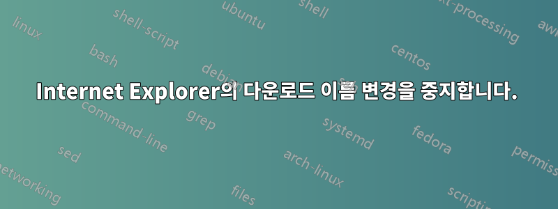 Internet Explorer의 다운로드 이름 변경을 중지합니다.