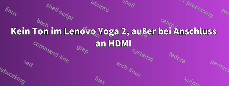 Kein Ton im Lenovo Yoga 2, außer bei Anschluss an HDMI
