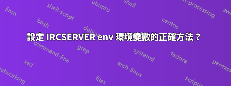 設定 IRCSERVER env 環境變數的正確方法？