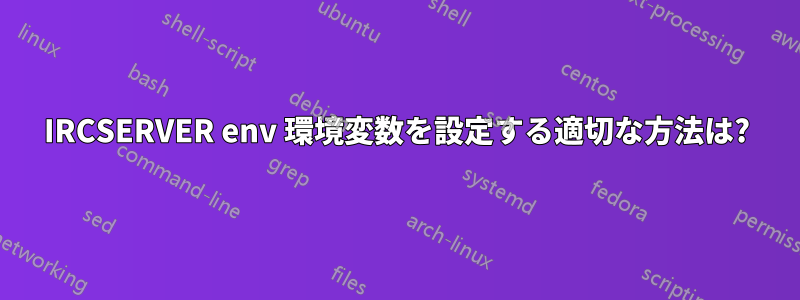 IRCSERVER env 環境変数を設定する適切な方法は?