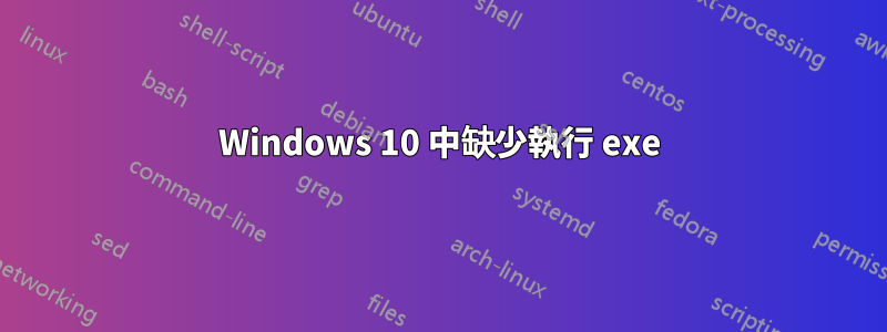 Windows 10 中缺少執行 exe
