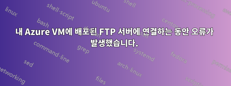 내 Azure VM에 배포된 FTP 서버에 연결하는 동안 오류가 발생했습니다.