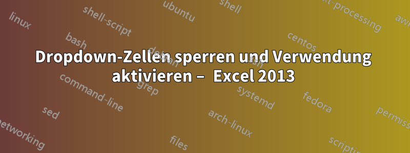 Dropdown-Zellen sperren und Verwendung aktivieren – Excel 2013