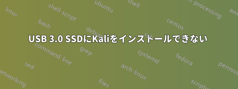 USB 3.0 SSDにKaliをインストールできない