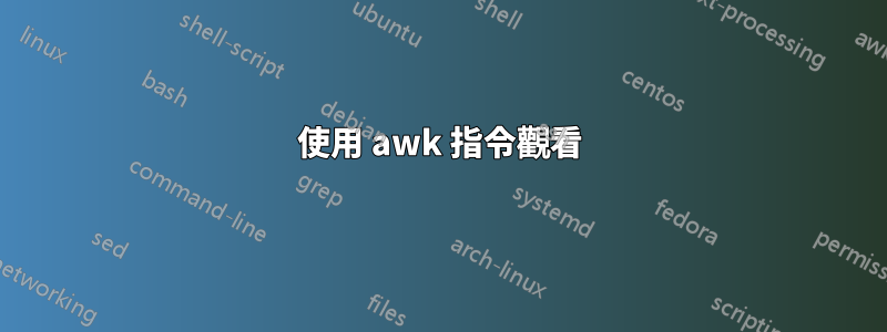 使用 awk 指令觀看