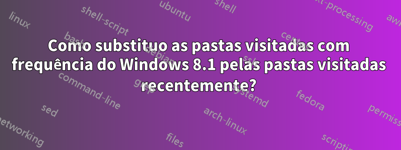 Como substituo as pastas visitadas com frequência do Windows 8.1 pelas pastas visitadas recentemente?
