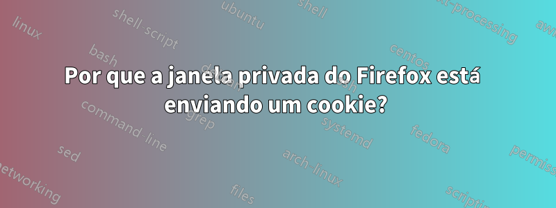 Por que a janela privada do Firefox está enviando um cookie?
