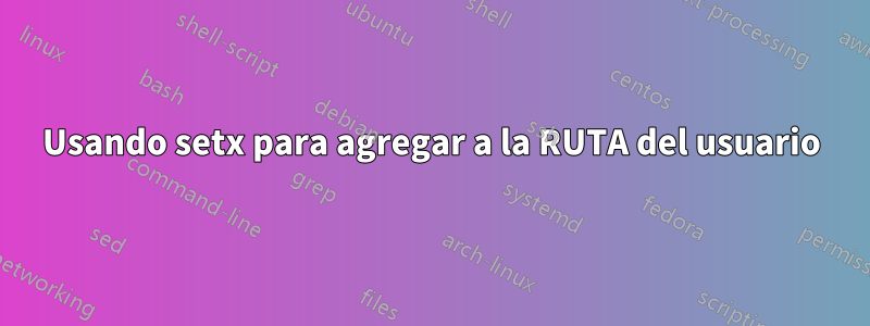 Usando setx para agregar a la RUTA del usuario