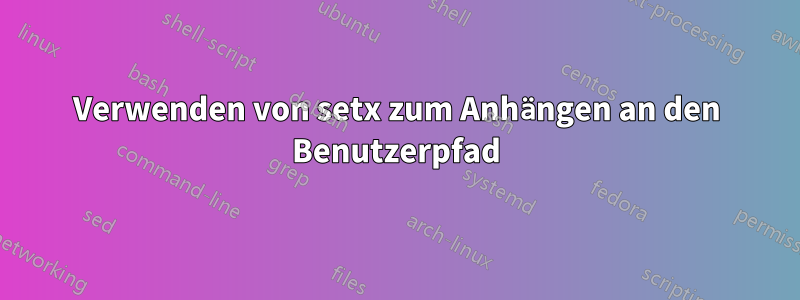 Verwenden von setx zum Anhängen an den Benutzerpfad
