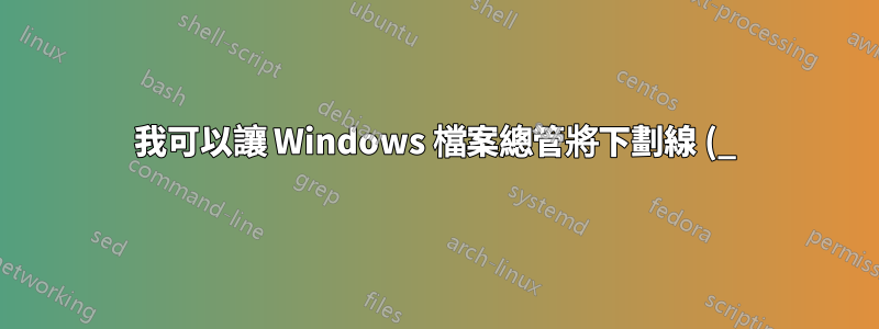 我可以讓 Windows 檔案總管將下劃線 (_) 視為單字分隔符號(用於 ctrl 導覽)嗎?