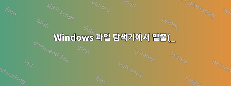 Windows 파일 탐색기에서 밑줄(_)을 단어 구분 기호(ctrl 탐색용)로 처리하도록 할 수 있습니까?