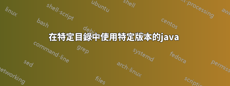 在特定目錄中使用特定版本的java