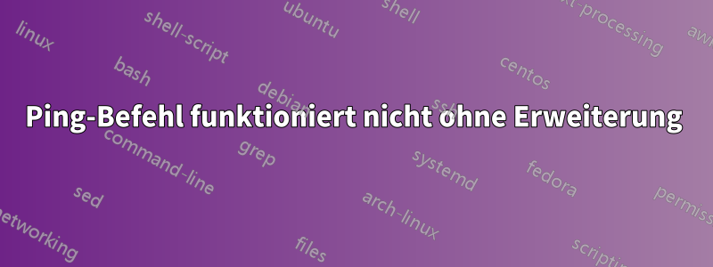 Ping-Befehl funktioniert nicht ohne Erweiterung