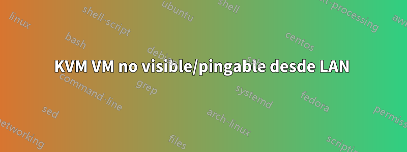 KVM VM no visible/pingable desde LAN