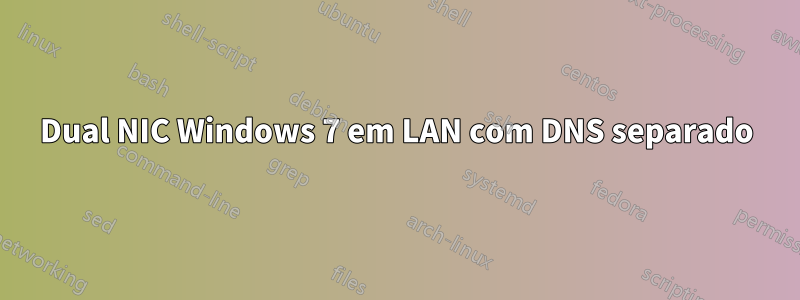 Dual NIC Windows 7 em LAN com DNS separado