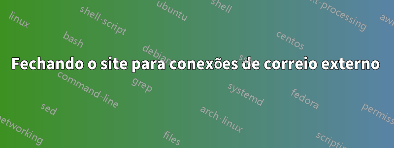 Fechando o site para conexões de correio externo