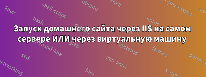 Запуск домашнего сайта через IIS на самом сервере ИЛИ через виртуальную машину