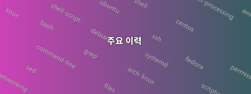 주요 이력