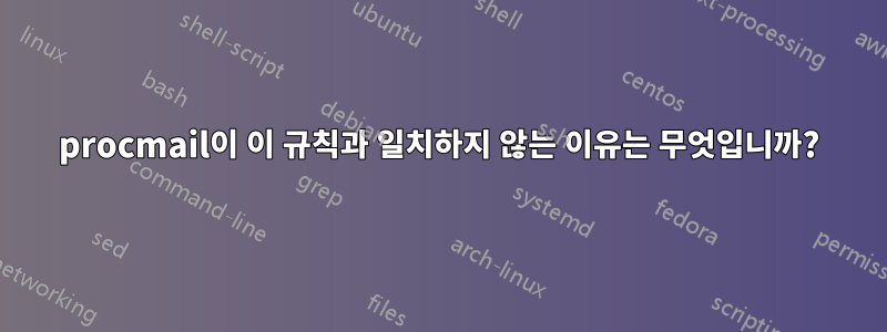 procmail이 이 규칙과 일치하지 않는 이유는 무엇입니까?
