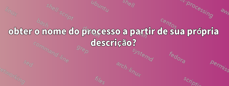 obter o nome do processo a partir de sua própria descrição?