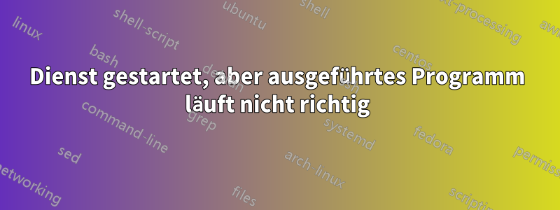 Dienst gestartet, aber ausgeführtes Programm läuft nicht richtig