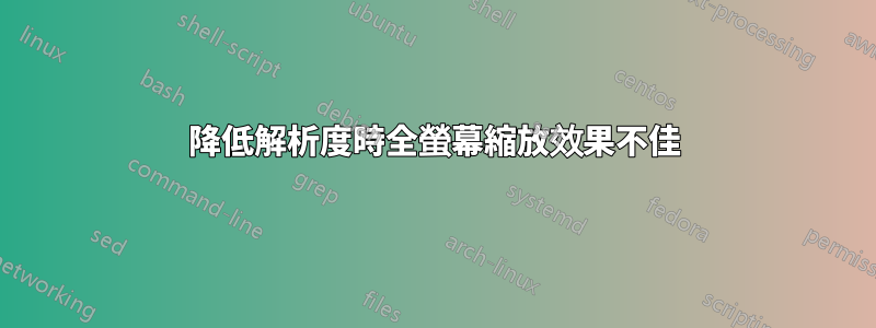 降低解析度時全螢幕縮放效果不佳