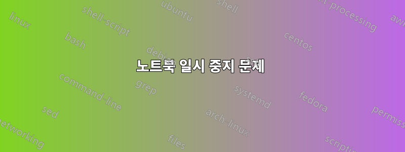 노트북 일시 중지 문제