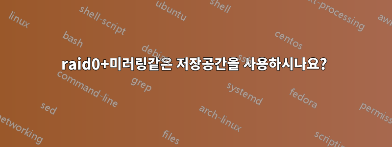 raid0+미러링같은 저장공간을 사용하시나요?