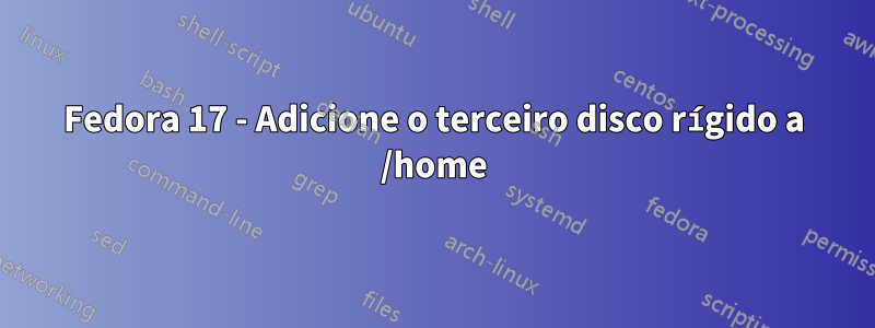 Fedora 17 - Adicione o terceiro disco rígido a /home