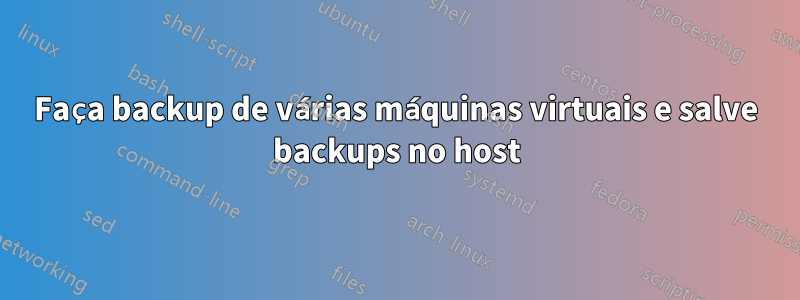 Faça backup de várias máquinas virtuais e salve backups no host