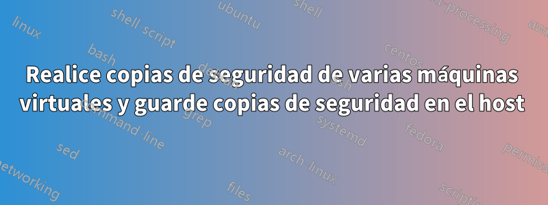 Realice copias de seguridad de varias máquinas virtuales y guarde copias de seguridad en el host