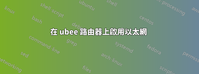 在 ubee 路由器上啟用以太網