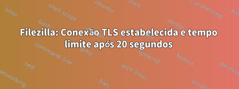 Filezilla: Conexão TLS estabelecida e tempo limite após 20 segundos