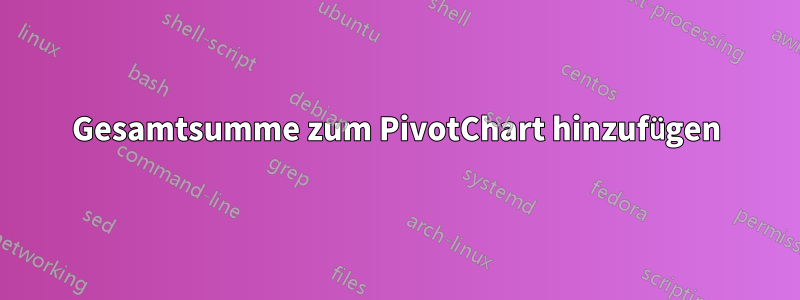 Gesamtsumme zum PivotChart hinzufügen