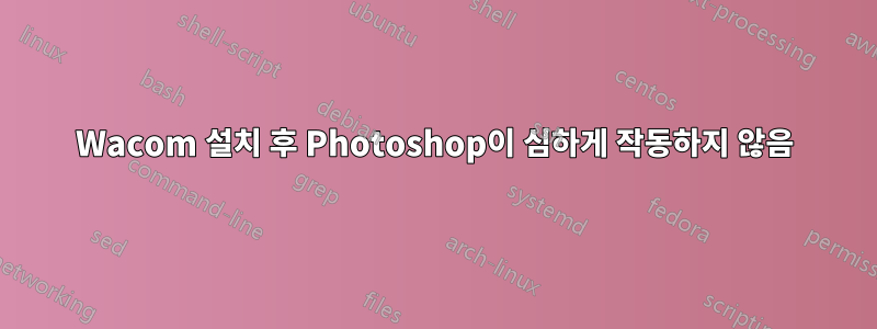 Wacom 설치 후 Photoshop이 심하게 작동하지 않음