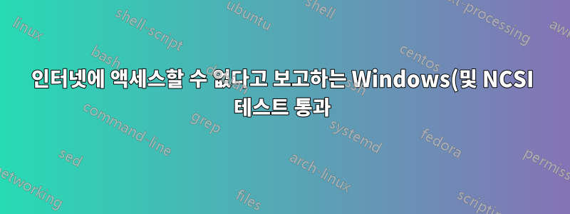 인터넷에 액세스할 수 없다고 보고하는 Windows(및 NCSI 테스트 통과)
