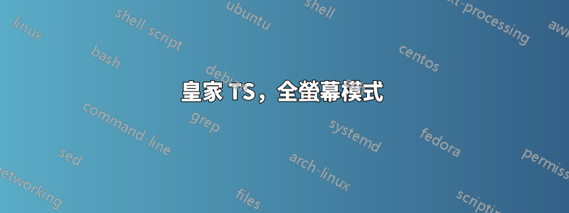 皇家 TS，全螢幕模式