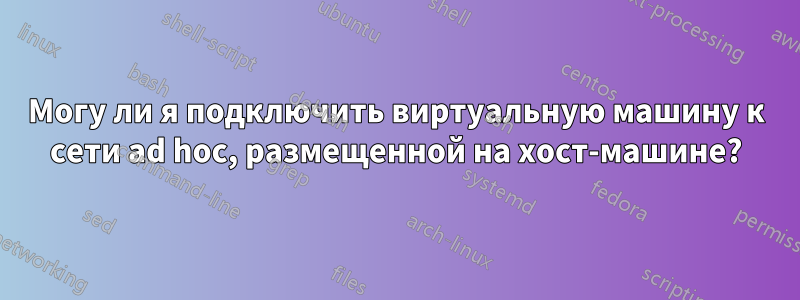 Могу ли я подключить виртуальную машину к сети ad hoc, размещенной на хост-машине?