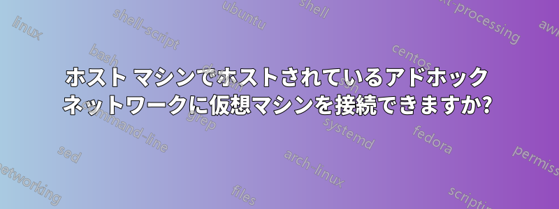 ホスト マシンでホストされているアドホック ネットワークに仮想マシンを接続できますか?