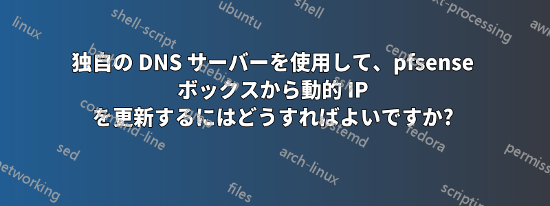 独自の DNS サーバーを使用して、pfsense ボックスから動的 IP を更新するにはどうすればよいですか?