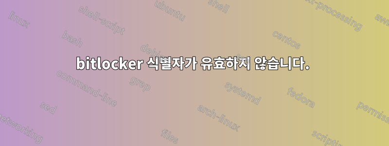 bitlocker 식별자가 유효하지 않습니다.