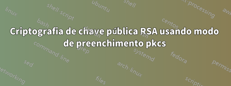 Criptografia de chave pública RSA usando modo de preenchimento pkcs